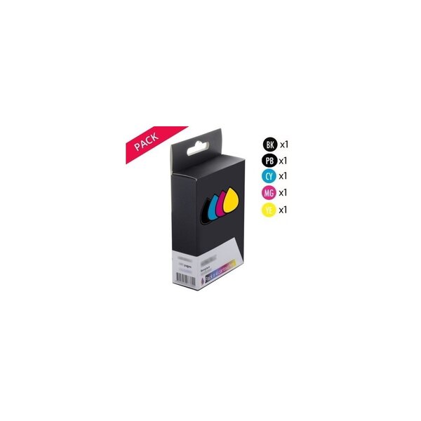 Pack de 5 cartouches d'encre Noire et couleurs Marque Générique Epson (P5KGNE324NCMY)