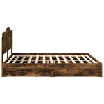vidaXL Lit de Rangement Chêne fumé 180 x 200 cm Bois d'ingénierie