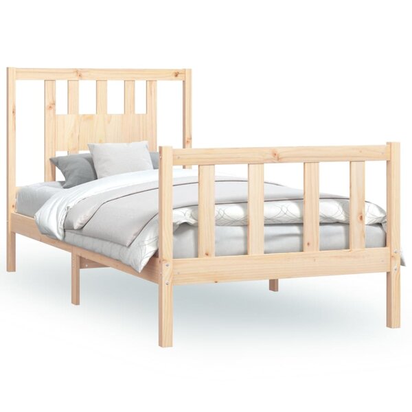 vidaXL Cadre de lit et tête de lit bois de pin massif 100x200 cm
