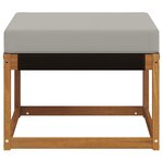 vidaXL Pouf d'Extérieur Bois d'acacia massif et tissu Textilène