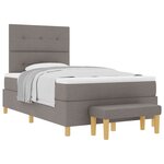 vidaXL lit box spring avec matelas et banc taupe 120x190 cm tissu