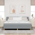 vidaXL Lit à Ressorts avec Matelas Crème 90x200 cm Tissu Gris clair