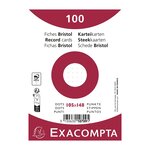 Paquet 100 Fiches Sous Film - Bristol Dots Non Perforé - 105x148mm - Blanc - Exacompta