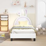vidaXL Cadre de lit pour enfants avec tête de lit Blanc 80 x 160 cm PU