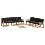 vidaXL Ensemble de canapés d'extérieur 9 pc Blanc et noir