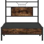 vidaXL Cadre de lit sans matelas chêne fumé 90x190cm bois d'ingénierie