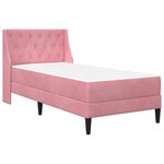 vidaXL Cadre de lit avec matelas Rose 100 x 200 cm Velours