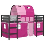 vidaXL Lit mezzanine enfants avec tunnel sans matelas rose 90x200 cm