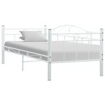 vidaXL Cadre de lit de repos Blanc Métal 90 x 200 cm