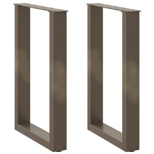 vidaXL Pieds de table à manger en U 2 pièces Acier naturel 50 x (72-73) cm Acier