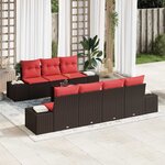 vidaXL Ensemble de canapé de jardin 8 Pièces Marron polyrotin