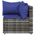 vidaXL Canapés d'angle de jardin et coussins 2 Pièces gris résine tressée