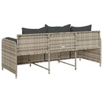 vidaXL Canapé de jardin et coussins 3 places gris clair résine tressée