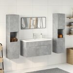 vidaXL Ensemble de meubles de salle de bain 5 Pièces gris béton