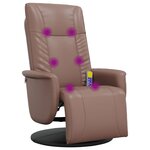 vidaXL Fauteuil inclinable de massage repose-pieds marron similicuir