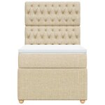 vidaXL Sommier à lattes de lit avec matelas Crème 90x200 cm Tissu