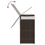 vidaXL Panier à linge avec couvercle marron foncé résine tressée