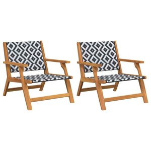vidaXL Mobilier de jardin 2 Pièces Noir et Blanc 67 x 78 x 73 cm
