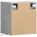 vidaXL Tables de chevet murales avec lumières LED 2 Pièces gris béton