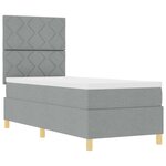 vidaXL Lit à ressorts avec matelas Gris clair 80 x 200 cm tissu