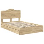 vidaXL Lit de Rangement Chêne Sonoma 135 x 190 cm Bois d'ingénierie