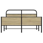 vidaXL Cadre de lit en métal sans matelas chêne sonoma 160x200 cm