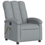 vidaXL Fauteuil de massage inclinable Gris clair Tissu