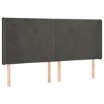 vidaXL Tête de lit à LED Gris foncé 183x16x118/128 cm Velours