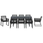 vidaXL Ensemble de salle à manger pour jardin 9 Pièces Noir