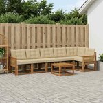 vidaXL Ensemble de canapés d'extérieur 7 Pièces Naturel et Beige