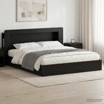 vidaXL Cadre de lit avec rangement Noir 200 x 200 cm Bois d'ingénierie