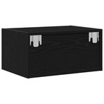 vidaXL Table de chevet murale avec lumières LED chêne noir