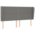 vidaXL Tête de lit avec oreilles Gris foncé 203x23x118/128 cm Tissu