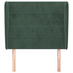 vidaXL Tête de lit avec oreilles Vert foncé 93x23x118/128 cm Velours