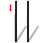 vidaXL Pieds de table télescopiques 4 Pièces Noir 710 mm - 1100 mm