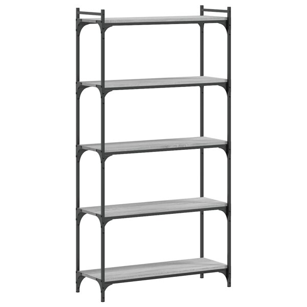 vidaXL Bibliothèque à 5 niveaux sonoma gris 80x30x154 cm