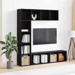 vidaXL Bibliothèque 3 Pièces Chêne noir 36 x 30 x 143 cm