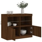 vidaXL Buffet avec lumières LED chêne marron 81x37x67 cm