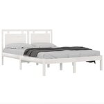 vidaXL Cadre de lit sans matelas blanc 200x200 cm bois massif