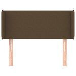 vidaXL Tête de lit avec oreilles Marron Foncé 93x16x78/88 cm Tissu