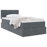 vidaXL Lit de Rangement avec matelas Gris foncé 90 x 200 cm Velours