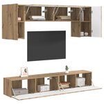 vidaXL Ensemble meuble TV 4 Pièces Blanc brillant Bois d'ingénierie