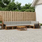 vidaXL Ensemble de canapés d'extérieur 7 Pièces Naturel et Gris clair