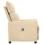 vidaXL Fauteuil inclinable électrique Crème Tissu