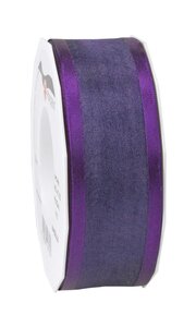 Organza marseille 25-m-rouleau 40 mm laitonné violet