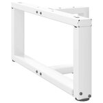 vidaXL Pieds de table basse en T  2 pièces  blanc  60 x 25 x (30-31) cm  acier