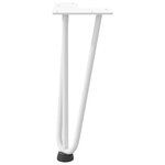 vidaXL Pieds en épingle à cheveux pour table basse 4 pièces Blanc 30 cm Acier massif