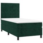 vidaXL Sommier à lattes de lit et matelas et LED Vert foncé 90x200 cm