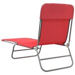 vidaXL Chaises longues pliables 2 Pièces rouge textilène et acier