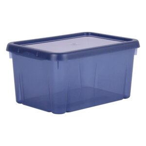 EDA PLASTIQUE Boîte de rangement Funny Box 4 L - Bleu profond acidulé - 25,5 x 18 x 12,7 cm
